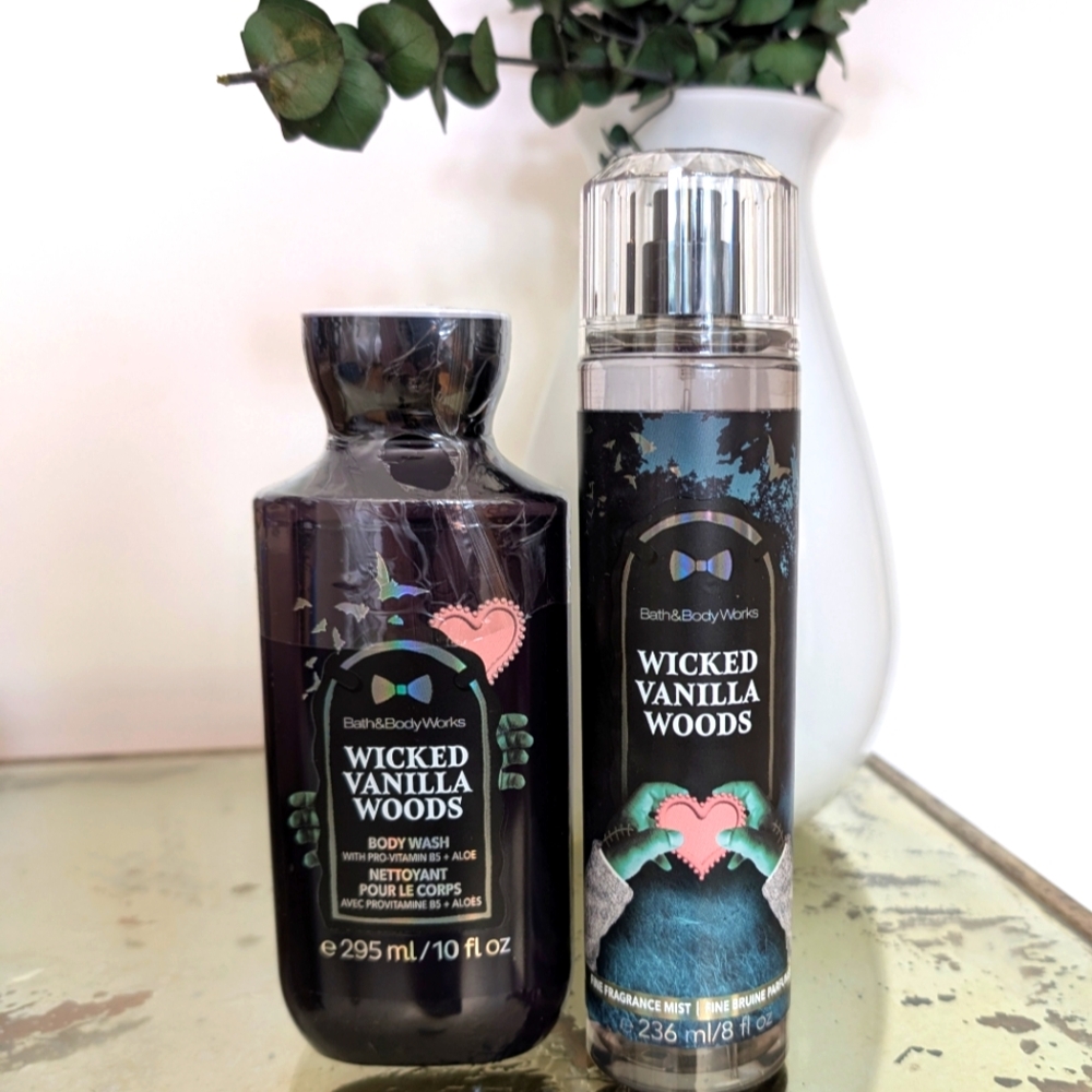 Bath & Body Works Wicked Vanilla Woods 2 Piece Set Body Wash & Fragrance